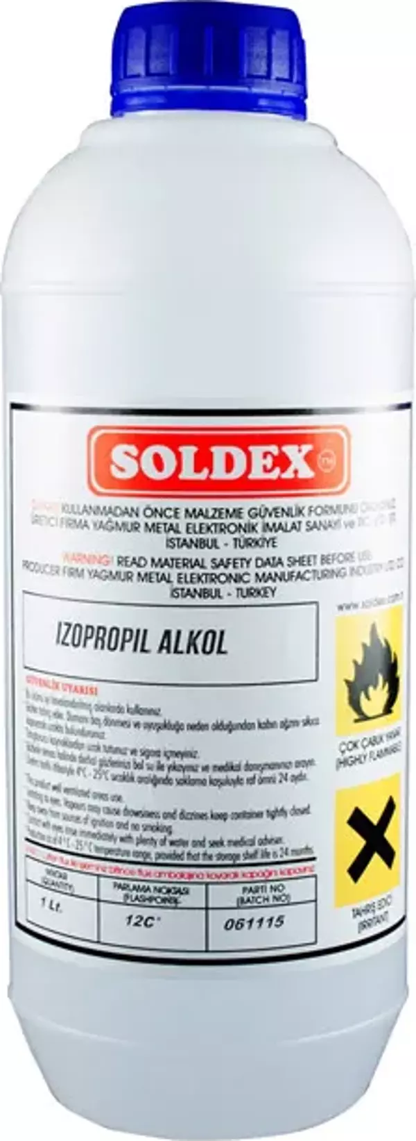 Soldex İzopropil Alkol 1 Lt - %99,9 Saf İPA - Image 1
