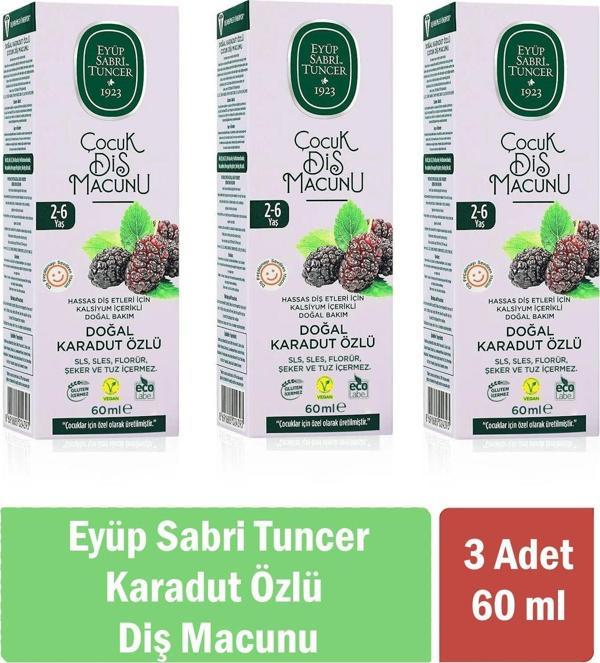 Eyüp Sabri Tuncer Doğal Karadut Özlü 2-6 Yaş Çocuk Diş Macunu 60 ml x 3 Adet - Image 1