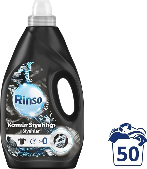 Rinso Sıvı Çamaşır Deterjanı Komple Bakım Serisi Kömür Siyahlığı Siyahlar İçin 3 lt - Image 1