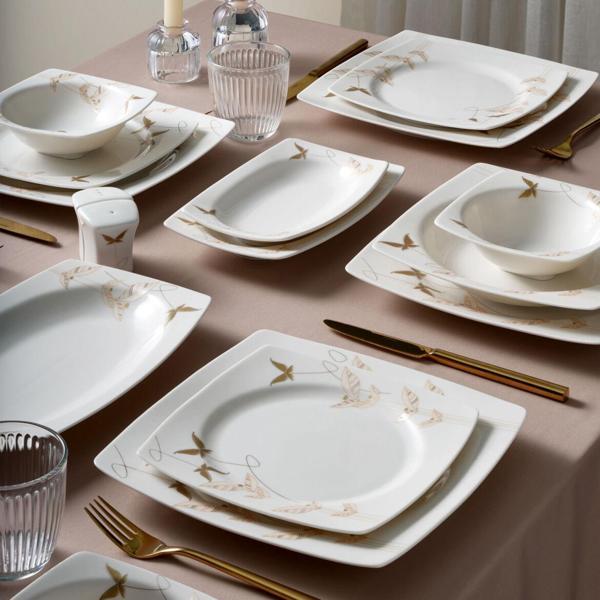 Güral Porselen Caroline 54 Parça 12 Kişilik Yemek Takımı 6713 - Image 1