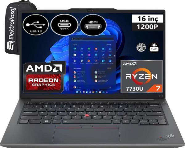 Lenovo Thinkpad E16 Gen 1 21JT0017TX-EP2 Ryzen 7 7730U 32 GB Ram 512 GB SSD 16" Wuxga Windows 11 Pro + Elektropasaj Çant - Image 1