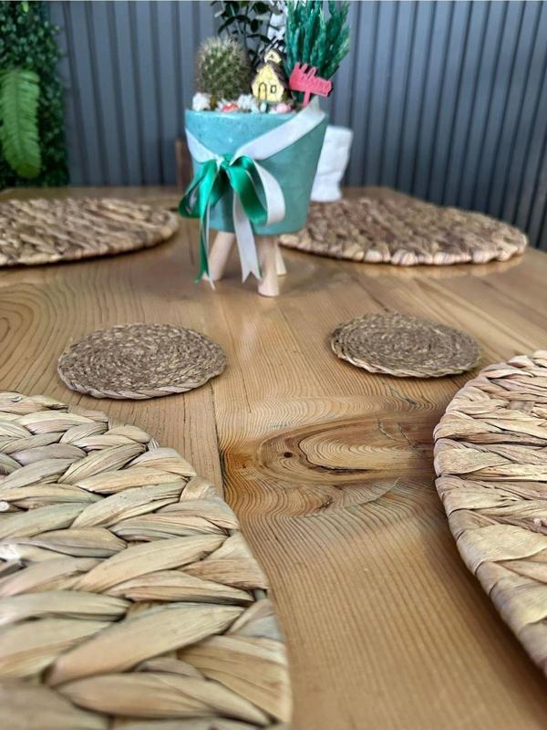 Kodal Dekoratif Doğal Hasır Bardak Altlığı – 6’Lı Set - Image 1