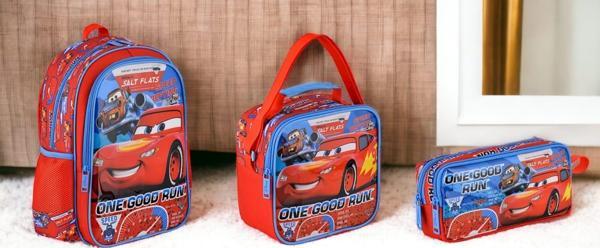 Cars Lisanslı İlkokul Çantası 2 Bölmeli HAWK ONE,Beslenme  ve Kalem Çantası  SETİ - Image 1