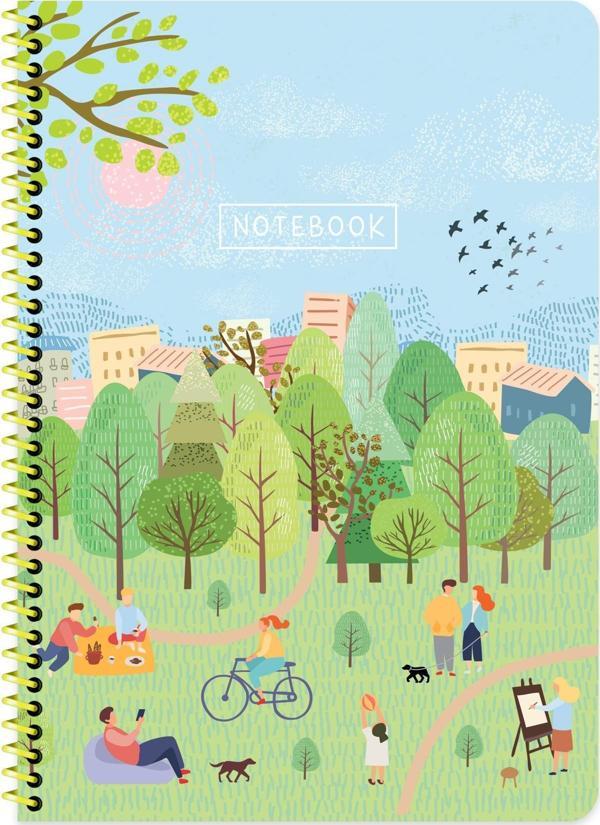 Keskin A4 Çizgili Karton Kapak Spiralli Mevsimler Defter - İlkbahar - Image 1