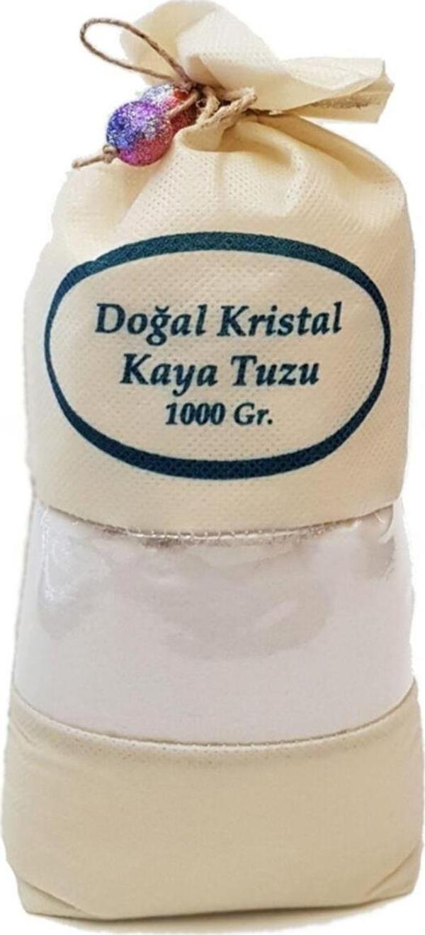 Çankırı Kristal Kaya Tuzu Ince Çekilmiş Beyaz 1 Kg. Orijinal Bez Torba - Image 1