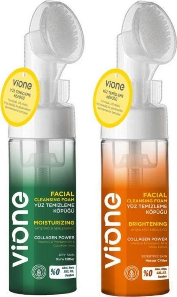 vione 2 Li Set Yüz Temizleme Köpüğü 150ml Özel Fırçalı - Image 1