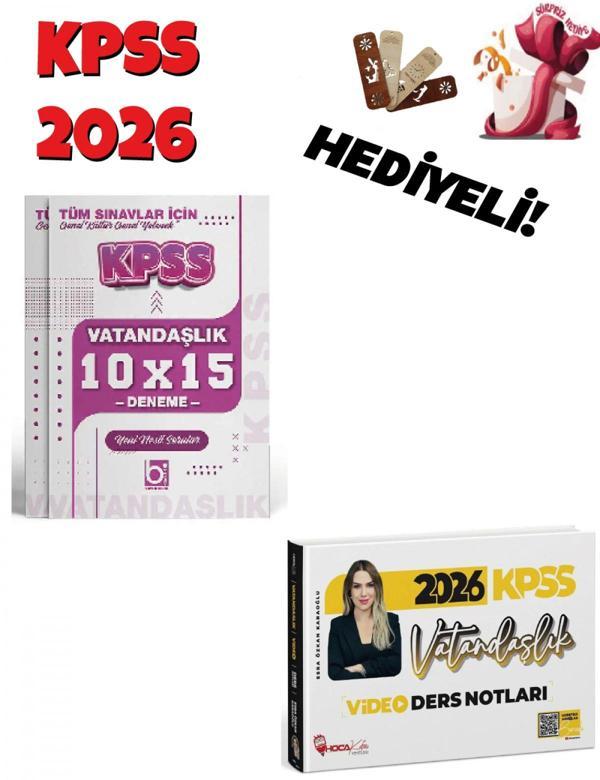 2026 KPSS Vatandaşlık Video Ders Notları ve Deneme Seti 2 Kitap Bigelio ve Hoca Kafası Yayınları - Bi bigelio - Image 1