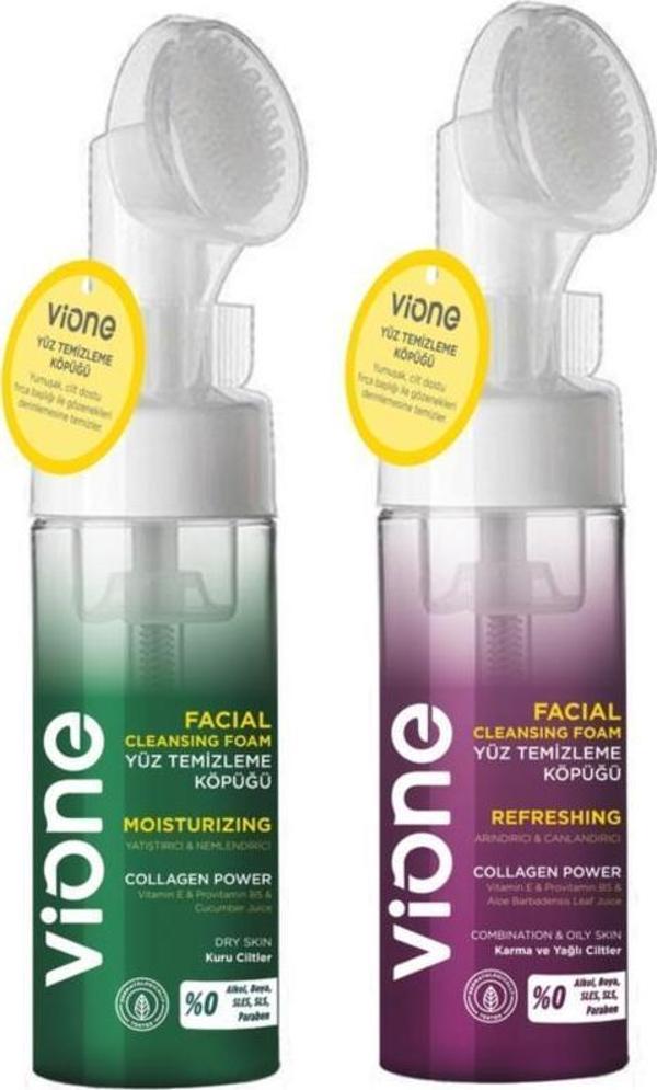 vione 2 Li Set-1 Yüz Temizleme Köpüğü 150ml Özel Fırçalı - Image 1