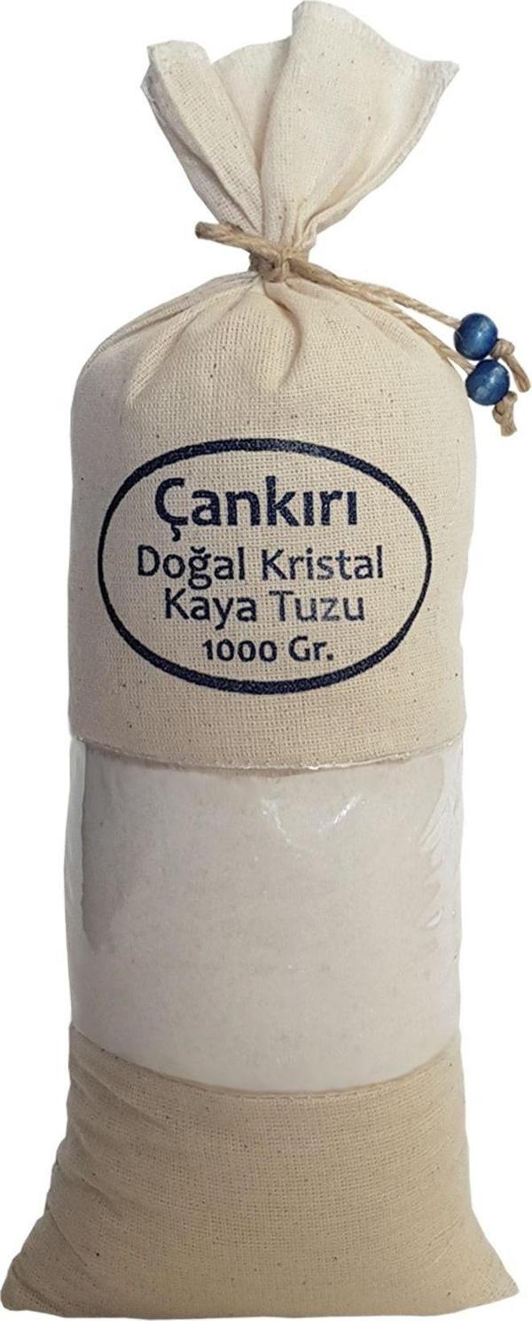 Çankırı Tuzu 1 Kg. Bez Torbada Ince Çekim Yemeklik Orijinal Çankırı Tuz Kristal Kaya Tuzu Sofralık - Image 1