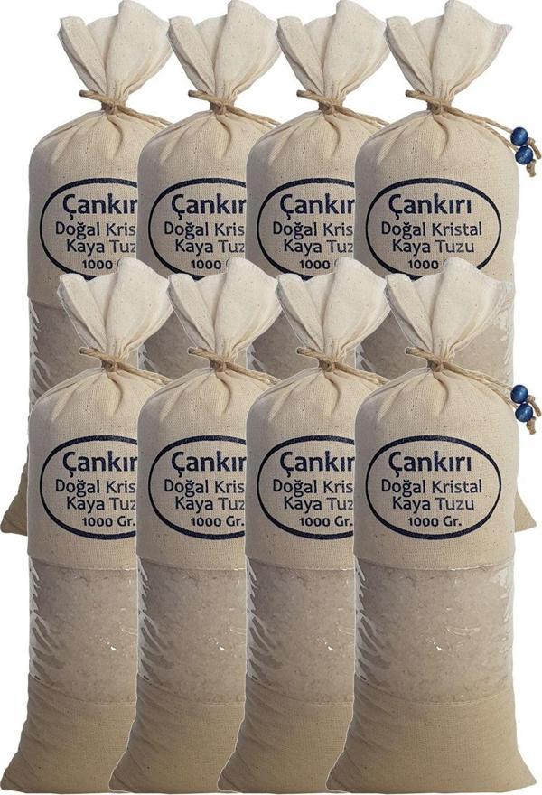 Çankırı Tuzu 8 Kg. (1KG.X8AD.) Bez Torbada Iri Taneli Çankırı Tuz Kristal Kaya Tuzu Orijinal Çankırı - Image 1