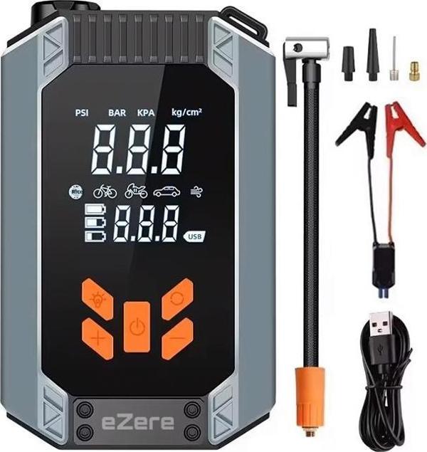 EZERE ST-9632D Taşınabilir Araç Lastik Şişirme Ve Starter Akü Takviye Seti - Image 1