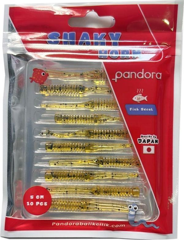 Pandora Shaky Worm 5cm 10 Adet LRF Silikonu Honey Shrimp - Image 1