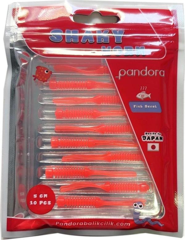 Pandora Shaky Worm 5cm 10 Adet LRF Silikonu Orange - Image 1