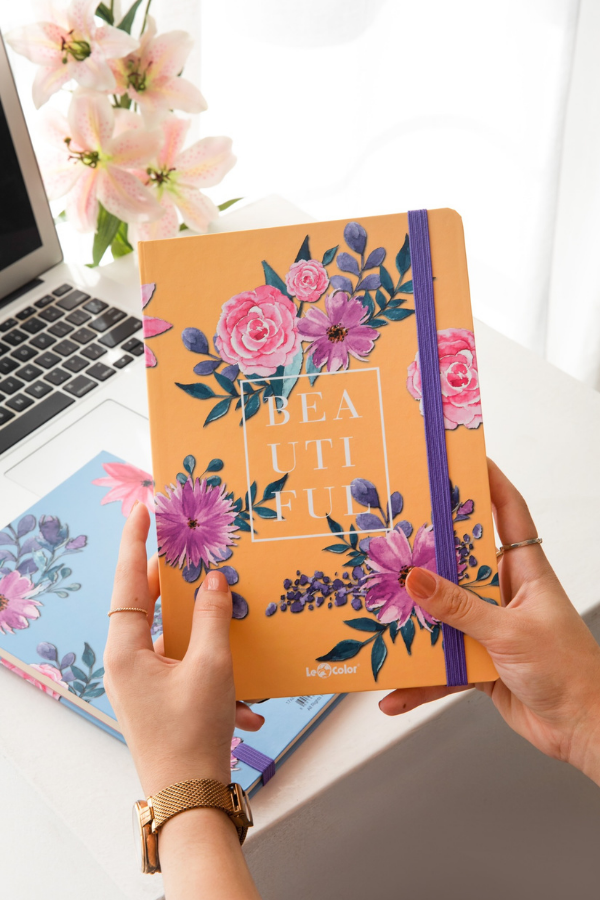 Çiçekli Defter Kareli Sarı 17x24 cm - Image 1