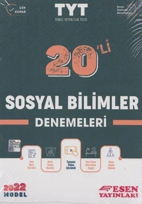 Esen Yayınları 2022 TYT Sosyal Bilimler 20 li Deneme - Esen Yayınları - Image 1