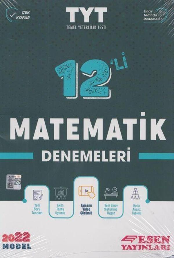 Esen Yayınları 2022 TYT Matematik 12 li Denemeleri - Esen Yayınları - Image 1