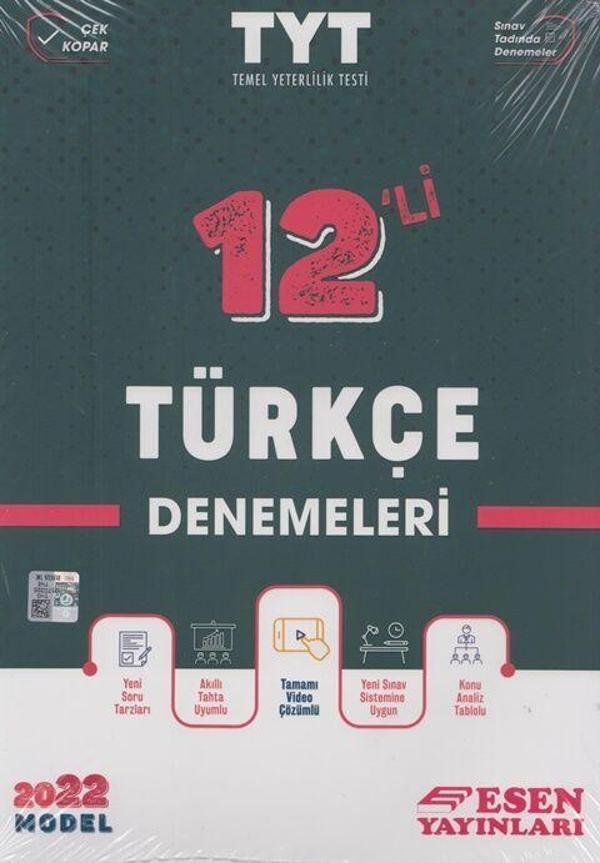 Esen Yayınları 2022 TYT Türkçe 12 li Denemeleri - Esen Yayınları - Image 1