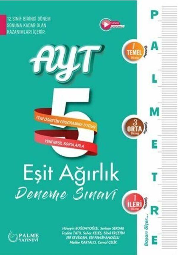 Palme Yayınları AYT Eşit Ağırlık Palmetre 5 Deneme Sınavı Video Çözümlü - Palme Yayınları - Image 1