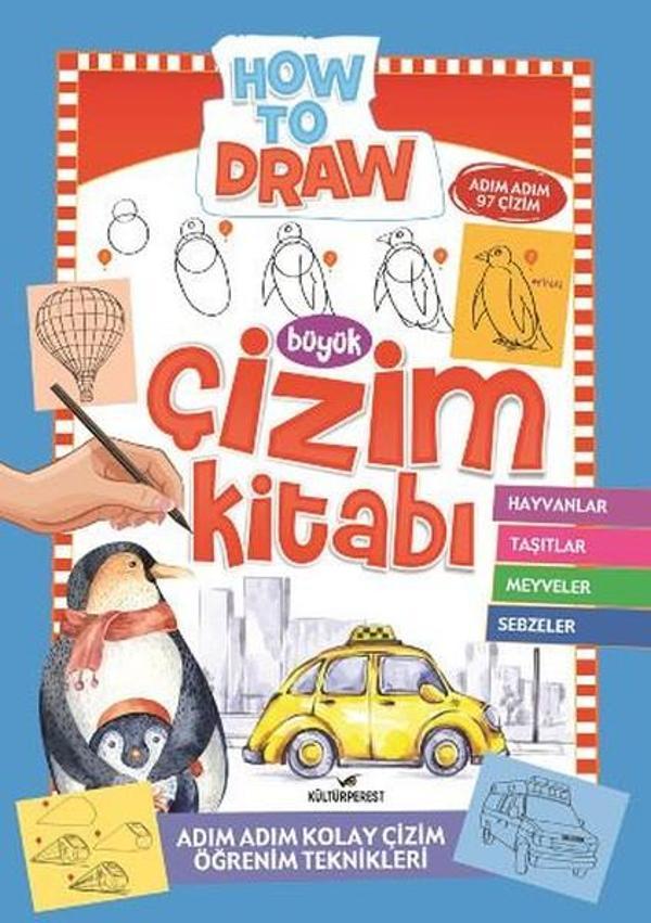 Büyük Çizim Kitabı 1-Hayvanlar Taşıtlar Meyveler Sebzeler - Kültürperest - Image 1