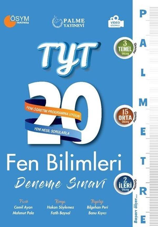 Palme Yayınları TYT Fen Bilimleri Palmetre Serisi 20 Deneme Video Çözümlü - Palme Yayınları - Image 1