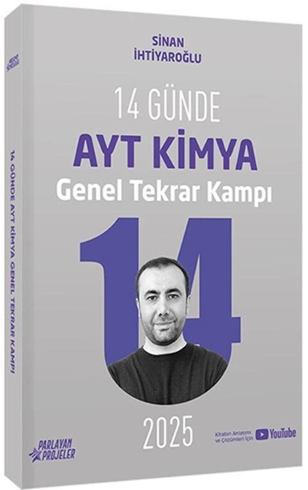 Sinan İhtiyaroğlu 2025 14 Günde AYT Kimya Genel Tekrar Kampı Video Ders Takip Kitabı - Parlayan Projeler - Image 1