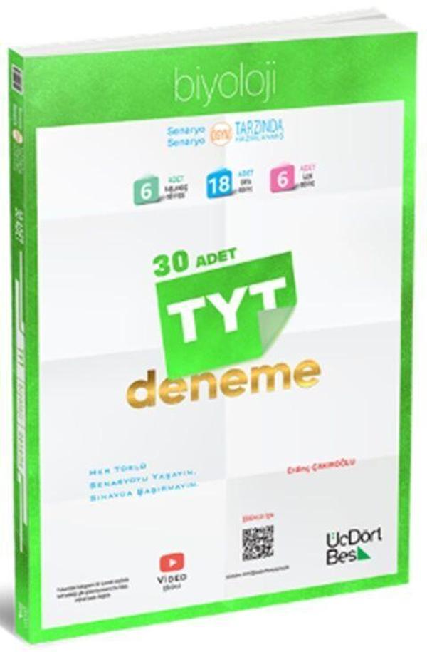 ÜçDörtBeş Yayınları TYT Biyoloji 30 Deneme - Üç Dört Beş Yayınları - Image 1