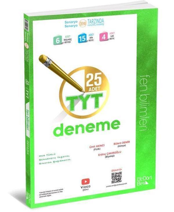 ÜçDörtBeş TYT Fen Bilimleri 25 li Deneme - Üç Dört Beş Yayınları - Image 1