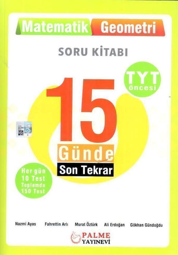 Palme Yayınları TYT Öncesi Matematik Geometri 15 Günde Son Tekrar Soru Kitabı - Palme Yayınları - Image 1