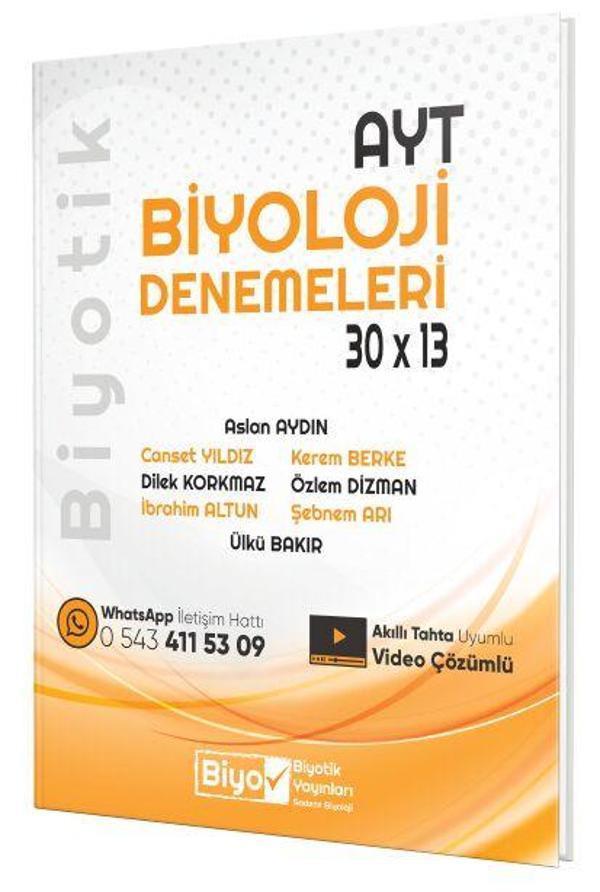 Biyotik Yayınları AYT Biyoloji Biyotik 30 x 13 Denemeleri - Biyotik Yayınları - Image 1