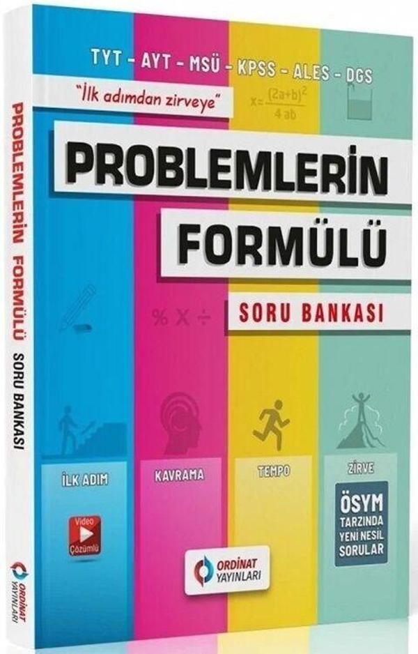 Ordinat Yayınları TYT AYT KPSS MSÜ ALES Problemlerin Formülü Soru Bankası - Ordinat Yayınları - Image 1