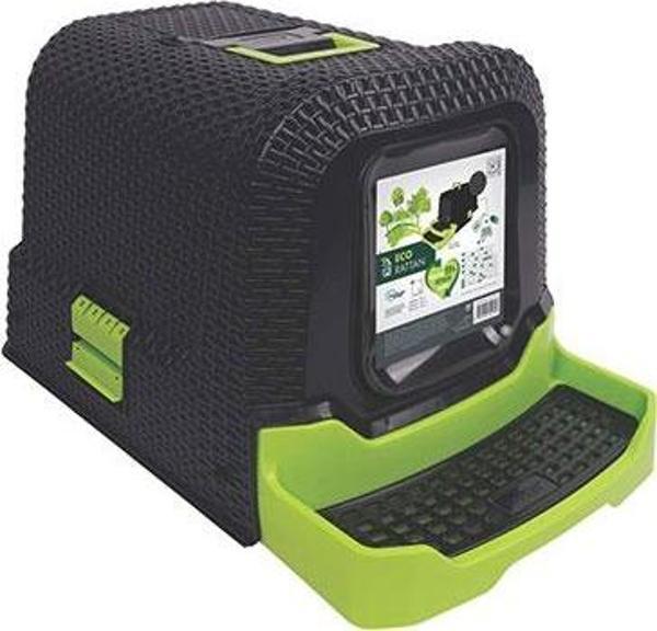 M-Pets Eco Rattan Kapalı Kedi Tuvaleti 69x42x41 Cm - Image 1