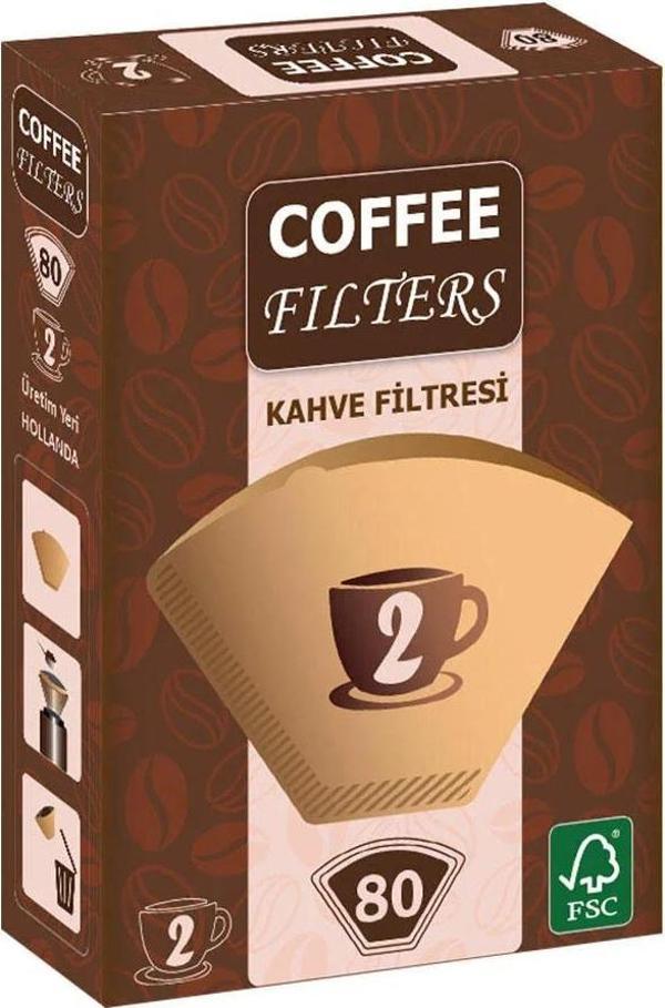 Coffee Filters Filtre Kahve Kağıdı 2 No 80'li 3 Paket - Image 1