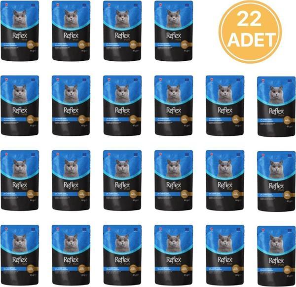 Plus Jöle Et Parçacıklı Ton ve Alabalıklı Yaş Yetişkin Kedi Konservesi 85 Gr (22 Adet) - Image 1