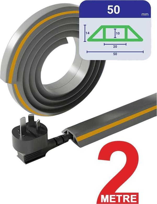 Greentech Esnek Kablo Kanalı Şeritli Gri / GT-KK09 - Image 1