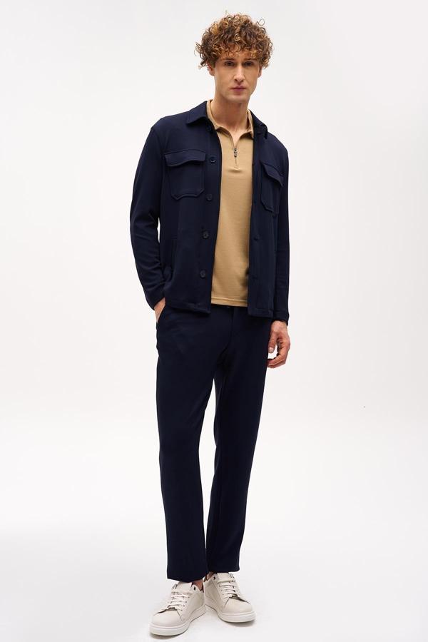 Erkek Lacivert Slim Fit / Dar Kalıp  Takım Elbise - Image 1