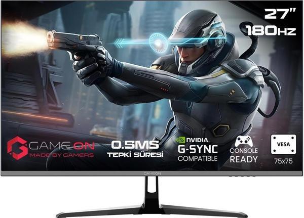 GAMEON 27" GOPS27180FHD 0.5MS 180HZ HDMI DP HDR G-SYNC ÇERÇEVESİZ GAMING MONİTÖR - Image 1