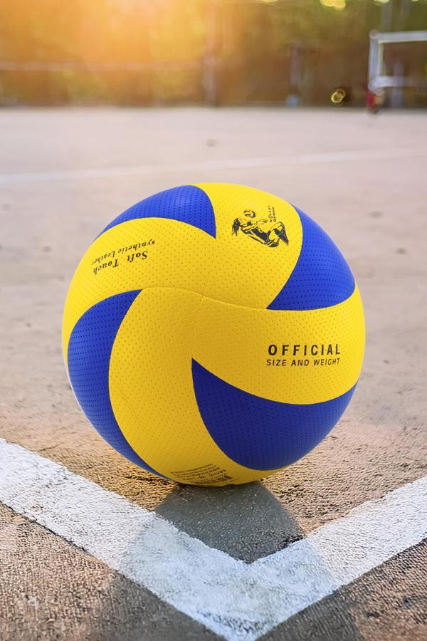 Voleybol Topu Lamineli Beton Zemin Soft Touch İç-Dış Mekana Uygun 8 Panel Sarı-Mavi 280 Gram - Image 1