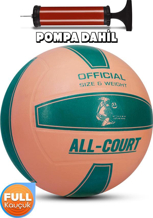 All Court Voleybol Topu Pompa Dahil Set Kauçuk Dikişsiz Yekpare Üretim İç Dış Mekan NO:5 Pembe - Image 1