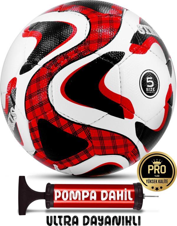 Telvesse Futbol Topu Pompalı Set Profesyonel El Dikişli Dayanıklı Sert Zemin Halı Saha Topu P606 No5 - Image 1