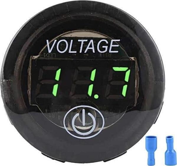Su Geçirmez 5-48V DC Araç Voltaj Göstergesi – Led Ekranl, Dokunmatik Anahtarlı Beyaz - Image 1