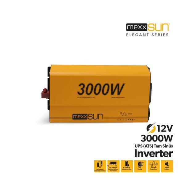 Mexxsun 3000W 12V (Remote Ekran) Tam Sinüs Ups İnverter - Image 1
