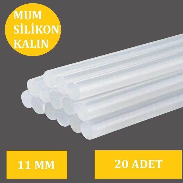 Winnboss Kalın Şeffaf Sıcak Mum Silikon 11Mm 30Cm 20 Adet - Image 1