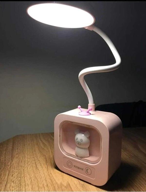 Azentech Winnboss Dokunmatik-Şarjlı-3 Farklı Işık Seçenekli-Dimmerli-Tavşanlı Masa Ve Gece Lambası Pembe 1943 - Image 1