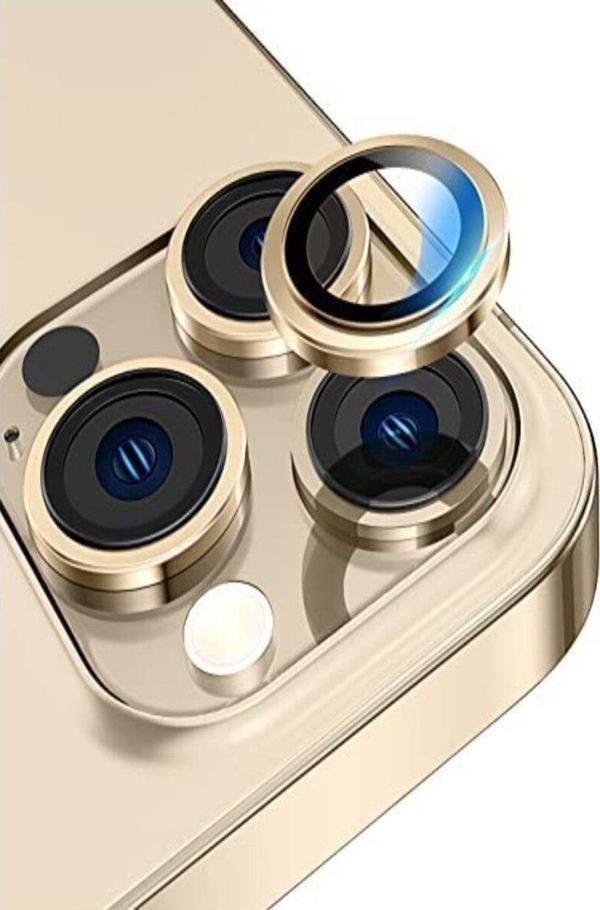 Fmk Iphone 14 Pro Ve 14 Pro Max Gold Uyumlu Kamera Lens Koruyucu Cam - Image 1
