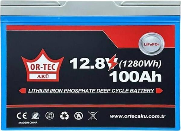 Ortec 12.8V 100Ah Lifepo4 Lityum Akü - Image 1