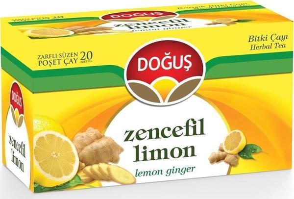 Doğuş Zencefil Limon Bitki Çayı Poşet Sallama Çay 20 Li - Image 1