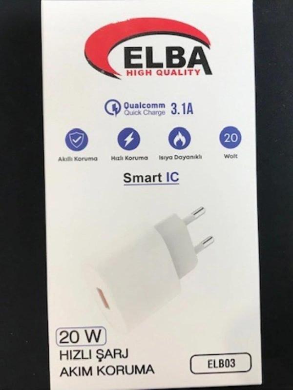 Elba Beyaz 20W USb Şarj Kafa QC4.0(Akıllı Koruma-Hızlı Şarj-Isıya Dayanıklı) - Image 1