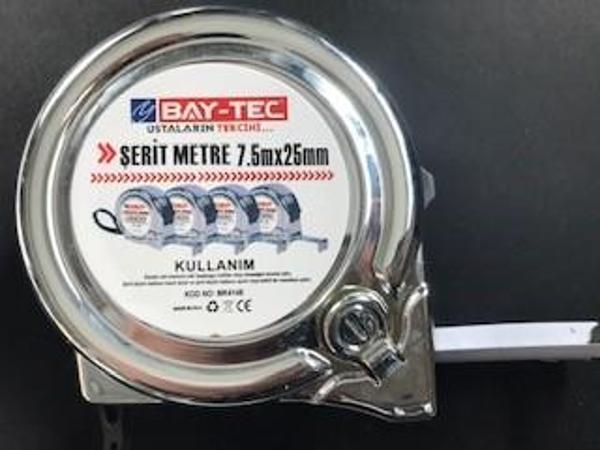 Bay-Tec Mk4148 7.5 Metre 25 MM Krom Şerit Metre - Image 1