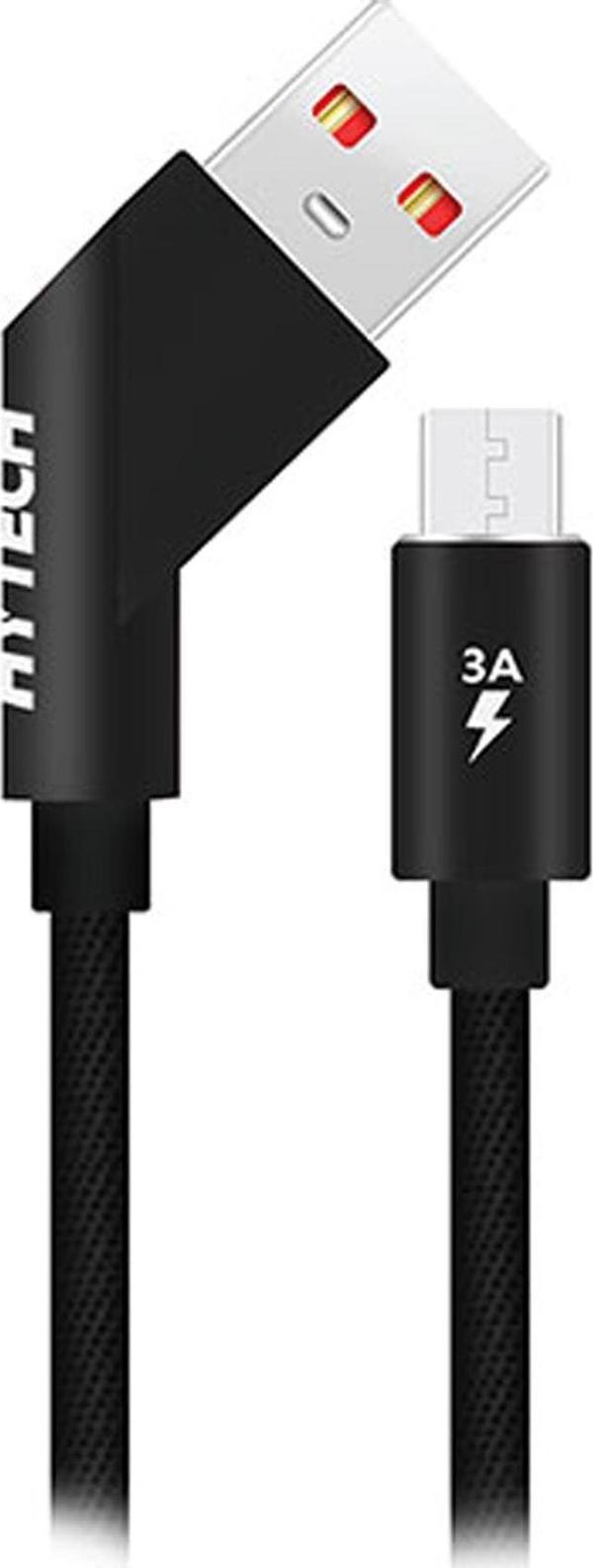Hytech 3 Amper Micro Usb 1 Metre Siyah Data + Hızlı Sarj Kablosu - Image 1