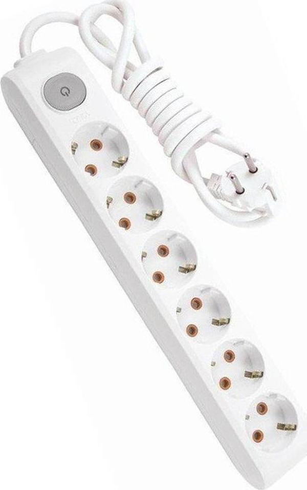 Viko Multi-let 6'lı Priz Anahtarlı Topraklı Çocuk Korumalı - 1 Metre Beyaz - Image 1